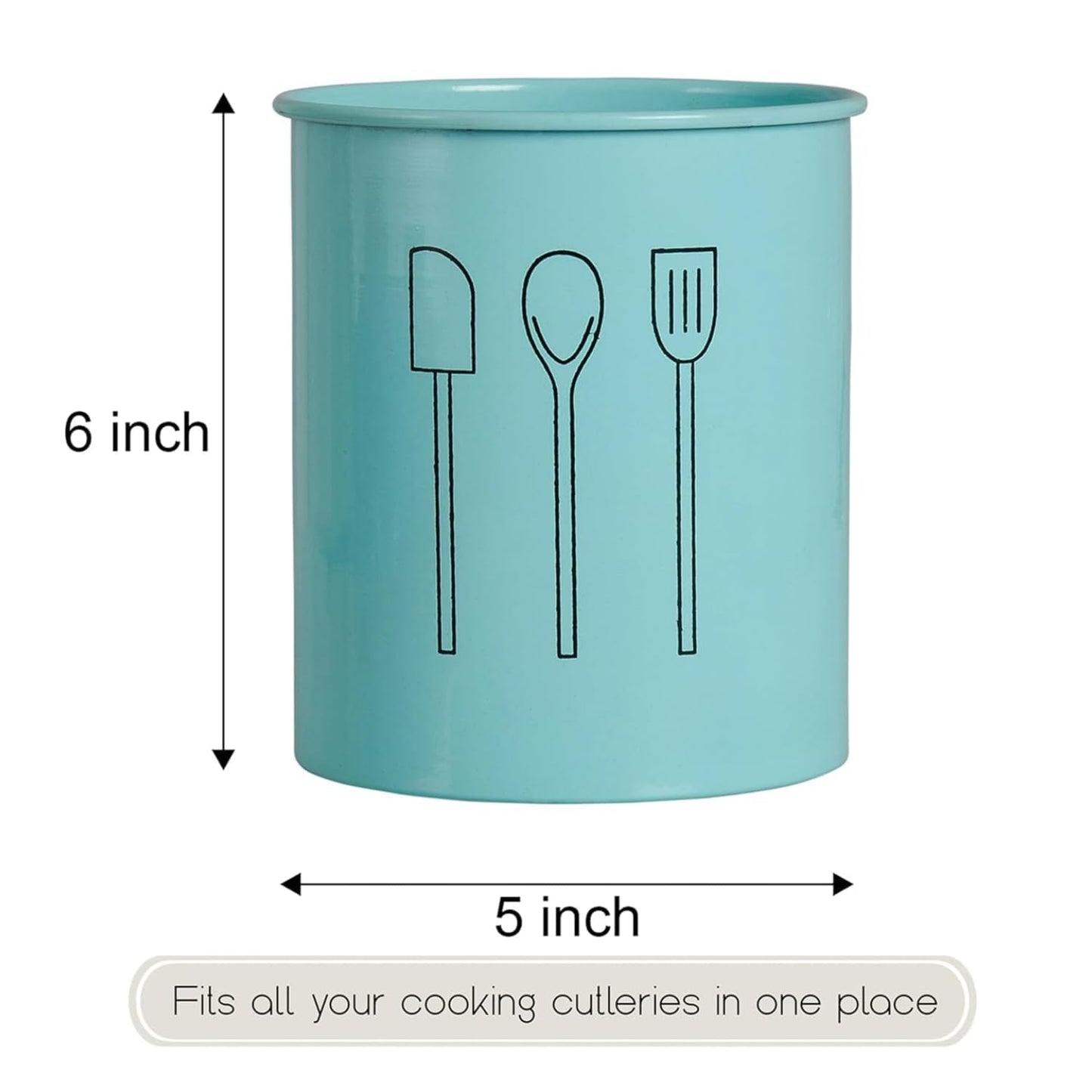 Premium Utensil Holder with Cooking Tools Set – Stylish Blue Kitchen Organizer for Spoons, Spatulas, Tongs & More