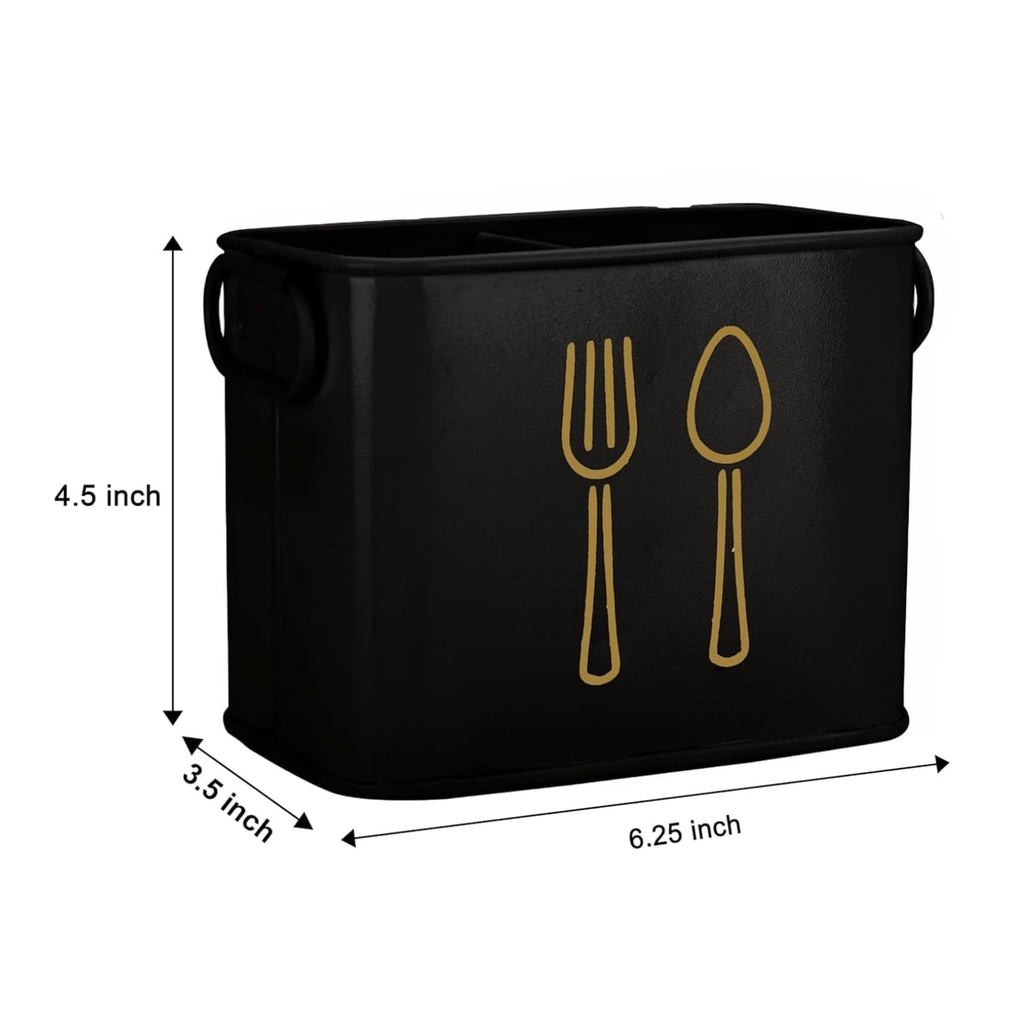 Stylish Black Cutlery Holder with Gold Utensil Design – Flatware Organizer for Spoons, Forks & Knives