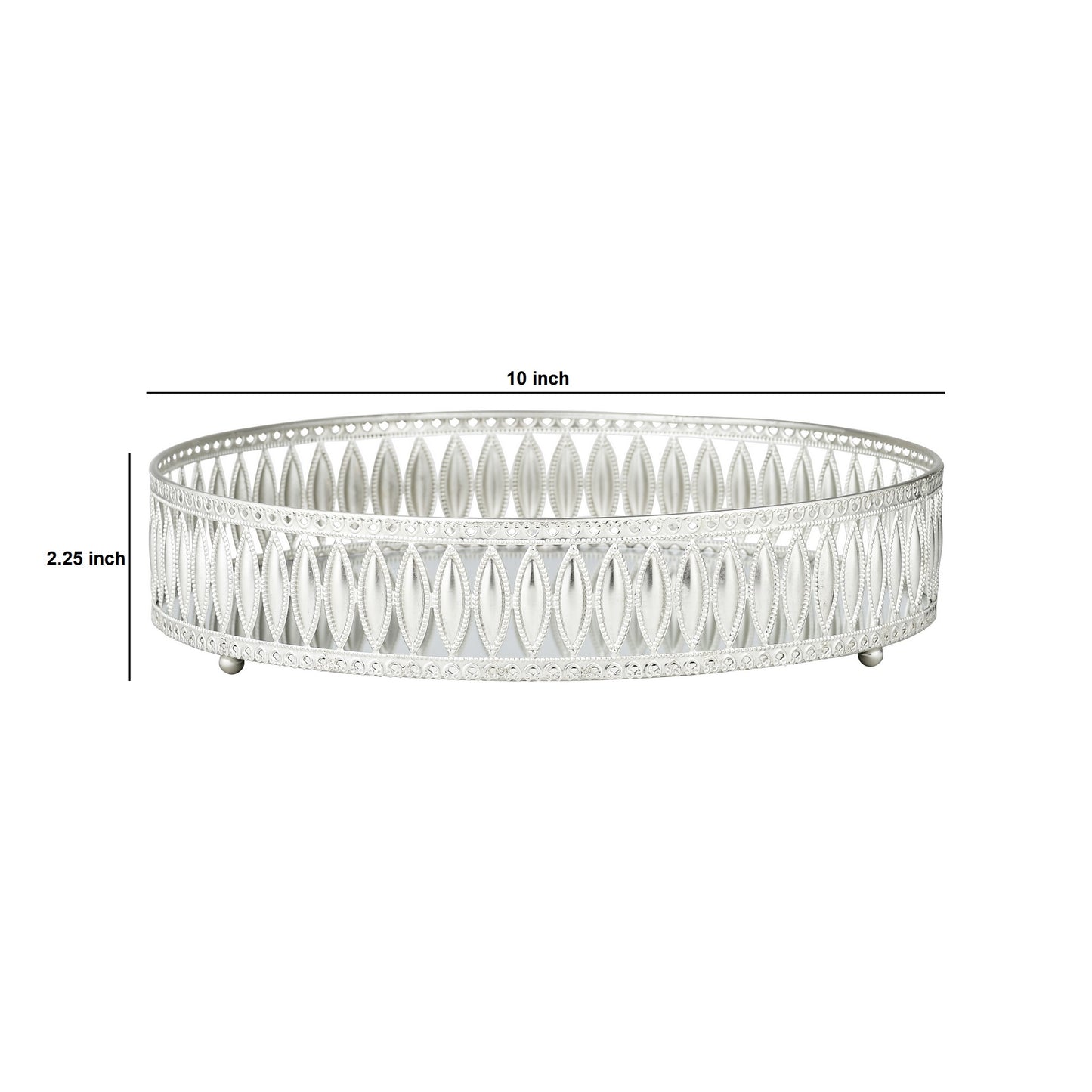 Silver Plated Vanity Tray with Mirrored Base