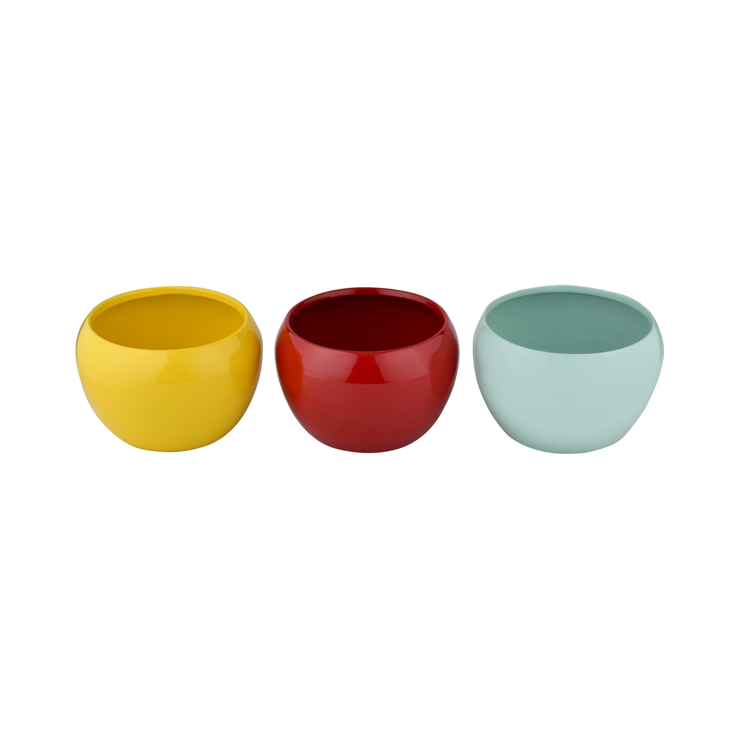 Trio of Vibrant Metal Planters