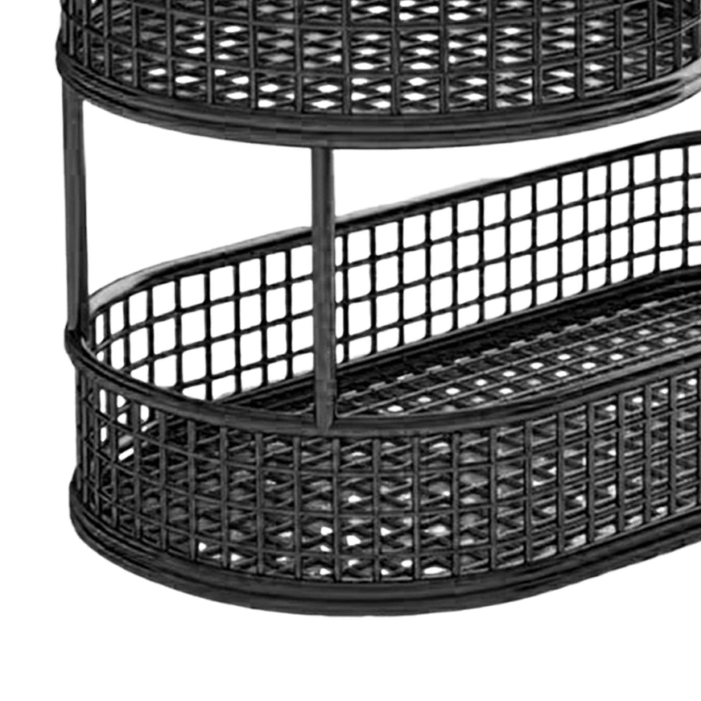 3-Tier White Metal Fruit and Vegetable Basket (Black)