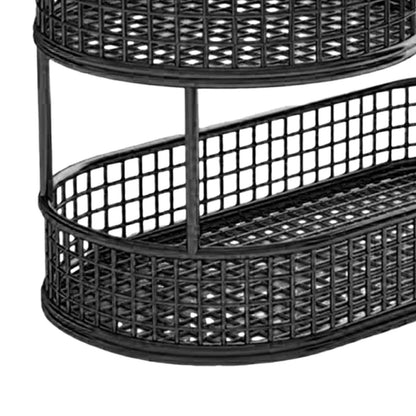 3-Tier White Metal Fruit and Vegetable Basket (Black)