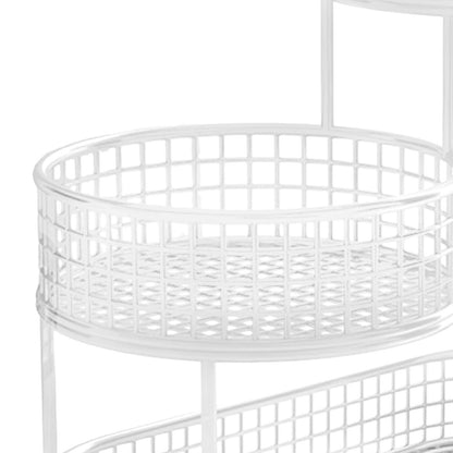 3-Tier White Metal Fruit and Vegetable Basket (White)