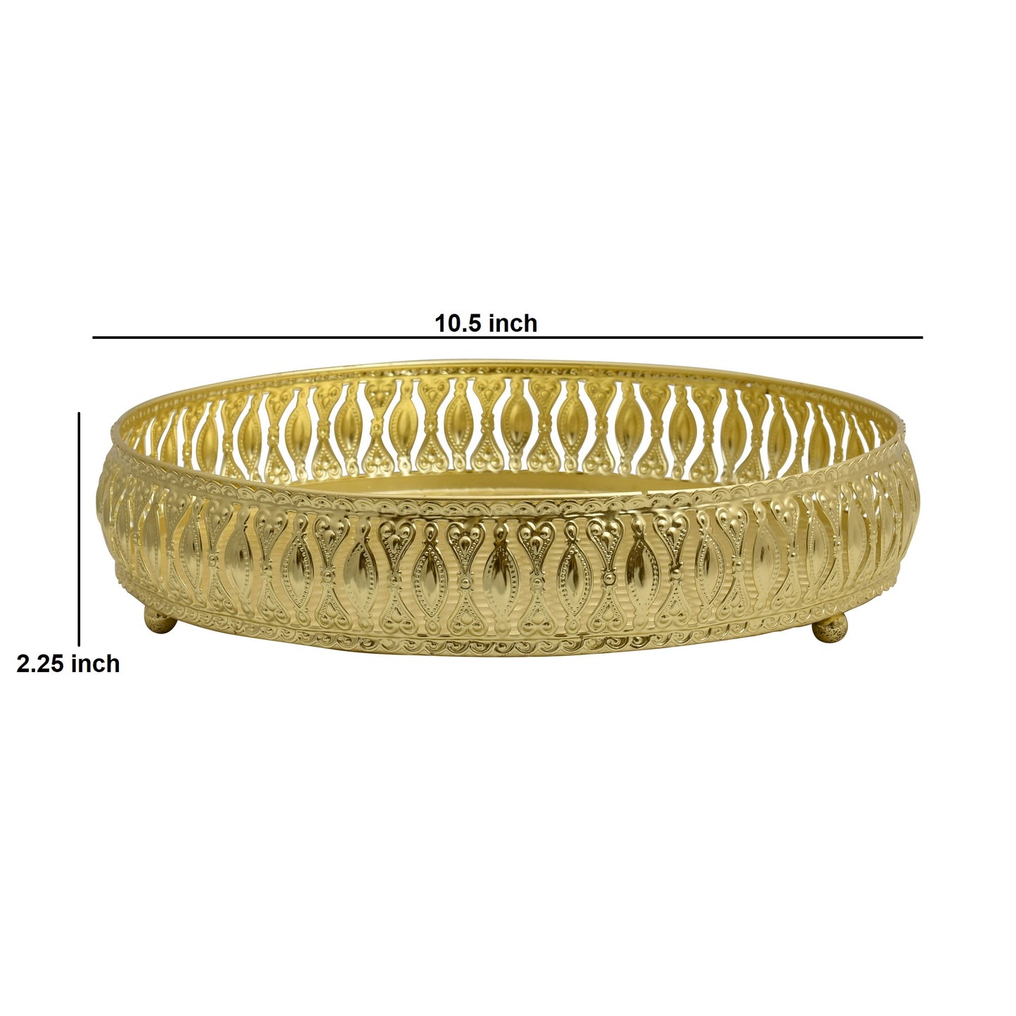 Luxury Gold Decorative Tray – Vintage-Style Metal Vanity Organizer