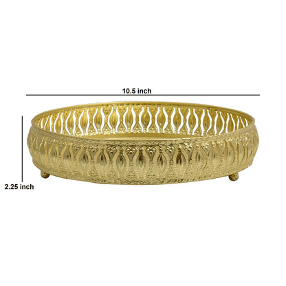 Luxury Gold Decorative Tray – Vintage-Style Metal Vanity Organizer