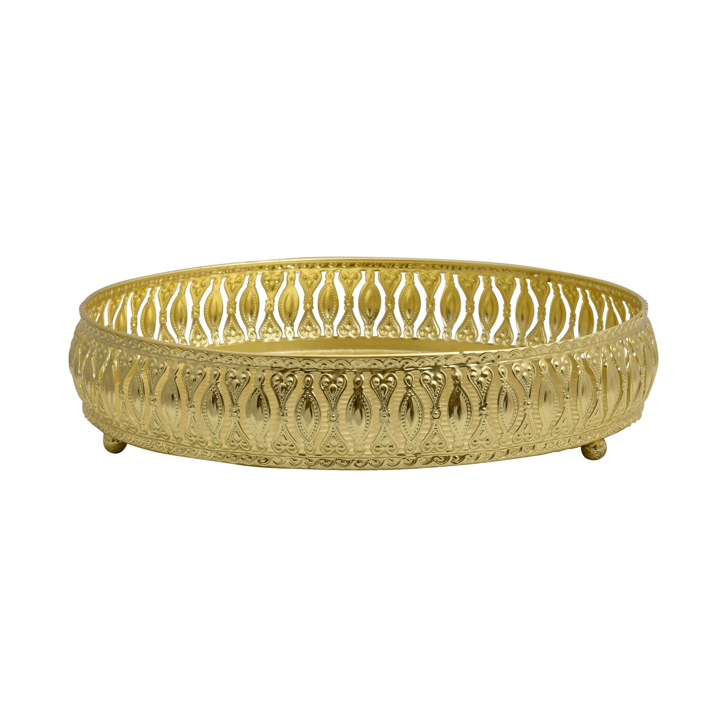 Luxury Gold Decorative Tray – Vintage-Style Metal Vanity Organizer