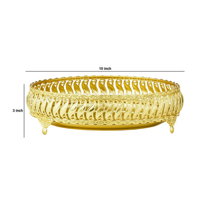 Ornate Gold Vanity Tray – Elegant Metal Organizer for Decor, Makeup & More