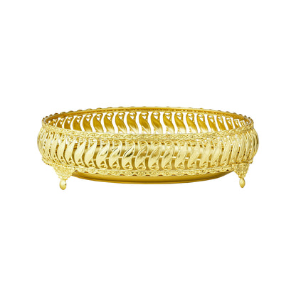 Ornate Gold Vanity Tray – Elegant Metal Organizer for Decor, Makeup & More