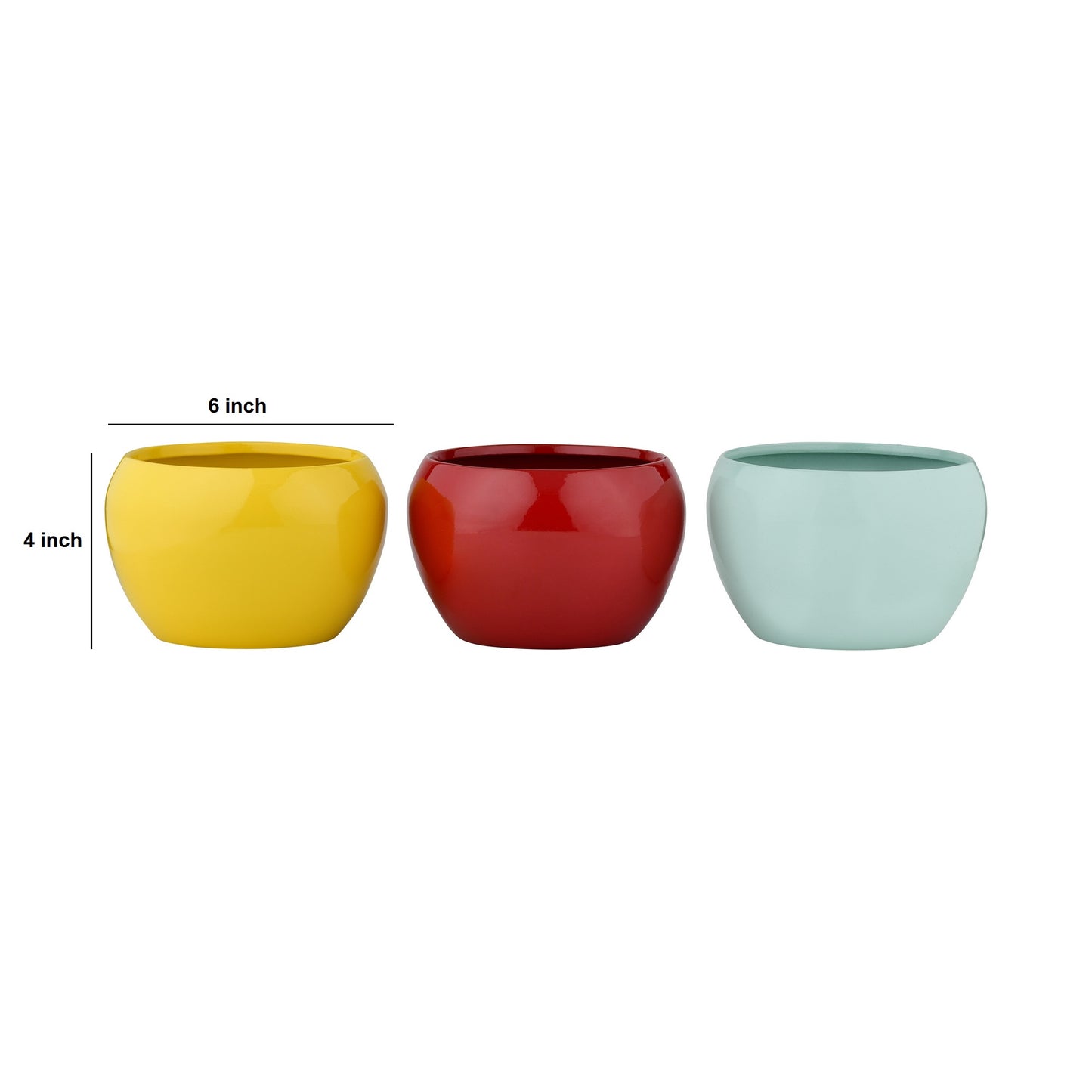 Trio of Vibrant Metal Planters