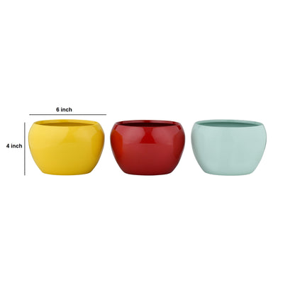 Trio of Vibrant Metal Planters
