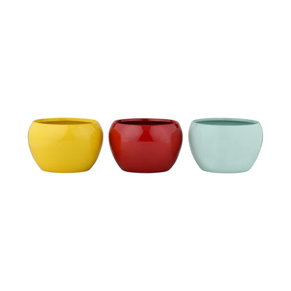 Trio of Vibrant Metal Planters