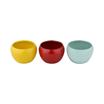 Trio of Vibrant Metal Planters