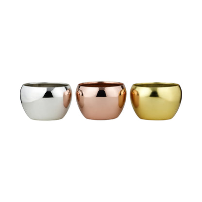 Trio of Lustrous Metallic Planters | Gold, Silver & Copper Plated