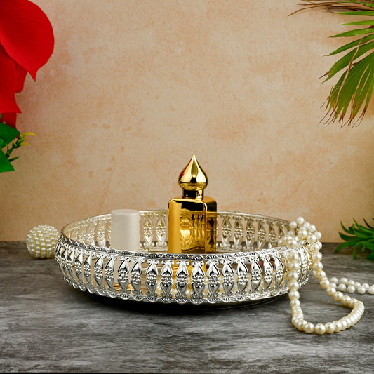 Chromix™ Silver Vanity Tray – Decorative Organizer | Silver Plated